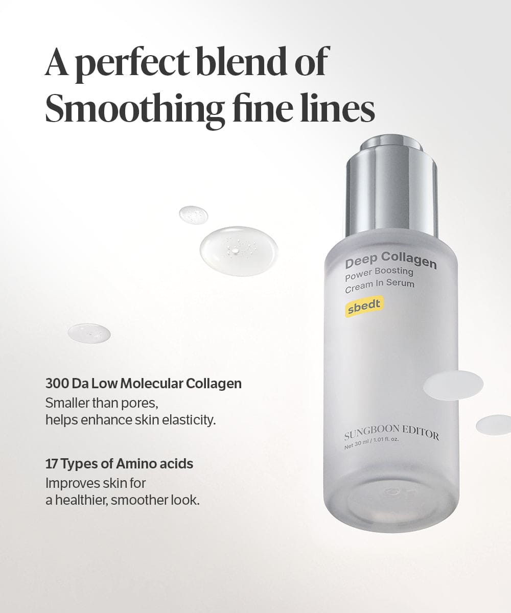[SUNGBOON]  Deep Collagen Serum, 5% Volufiline + 58% Low Molecular Collagen + 2% Niacinamide, Hydrating & Smoothing Face Serum, Korean Skincare, 1.01 fl oz,Moisturizing & Soothing Serum mothers day gift ideas